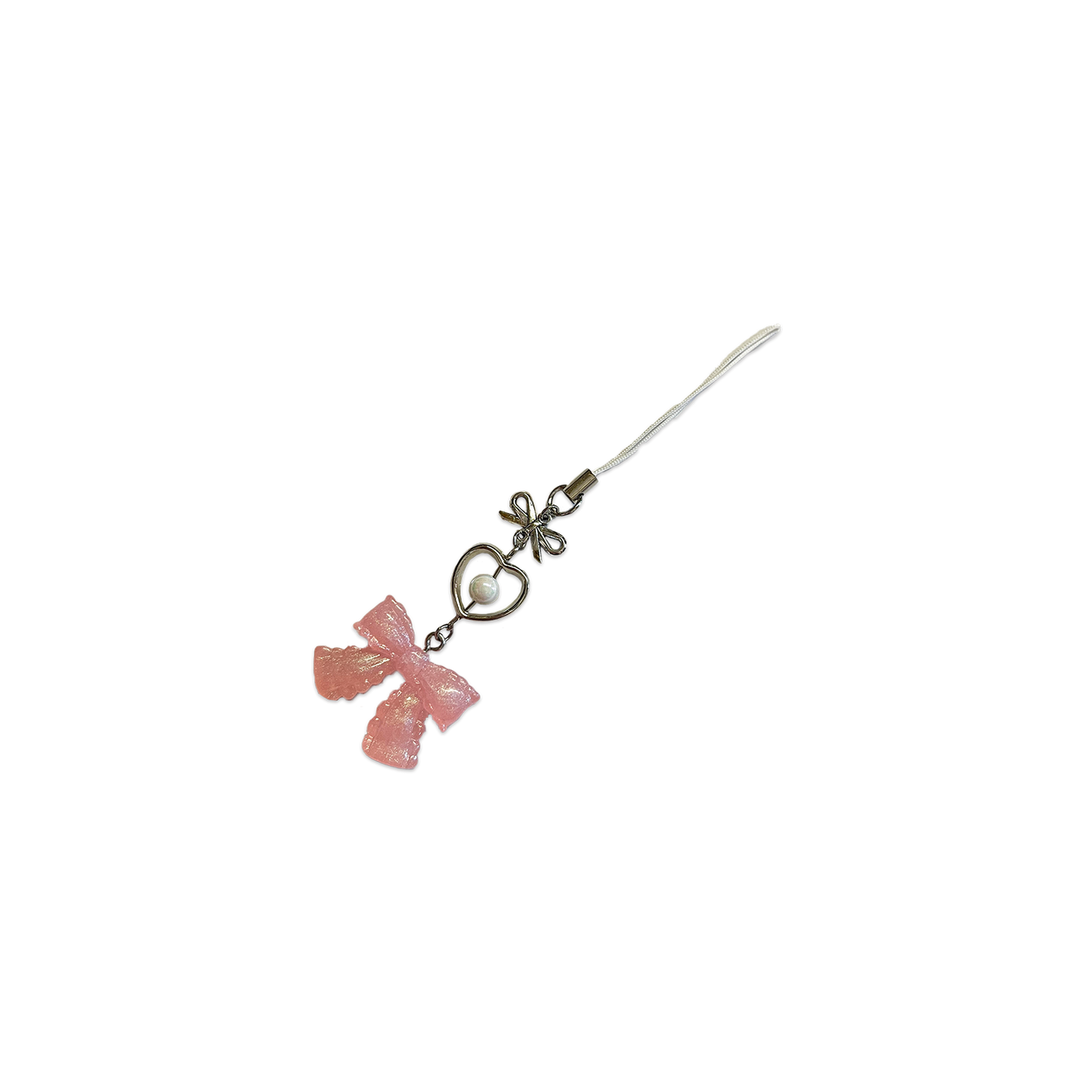 GLITTERY BOW { PINK } PHONE CHARM