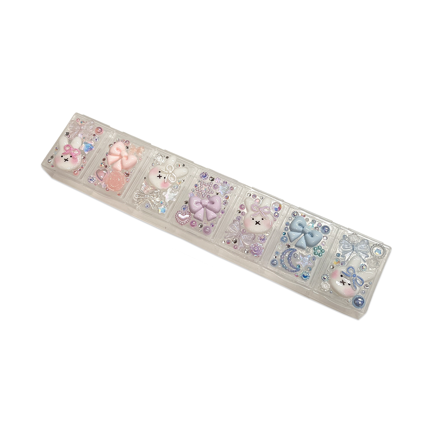 PASTEL BUNNY BOW DECODEN TRINKET BOX - WEEKLY ( 7 DAYS )