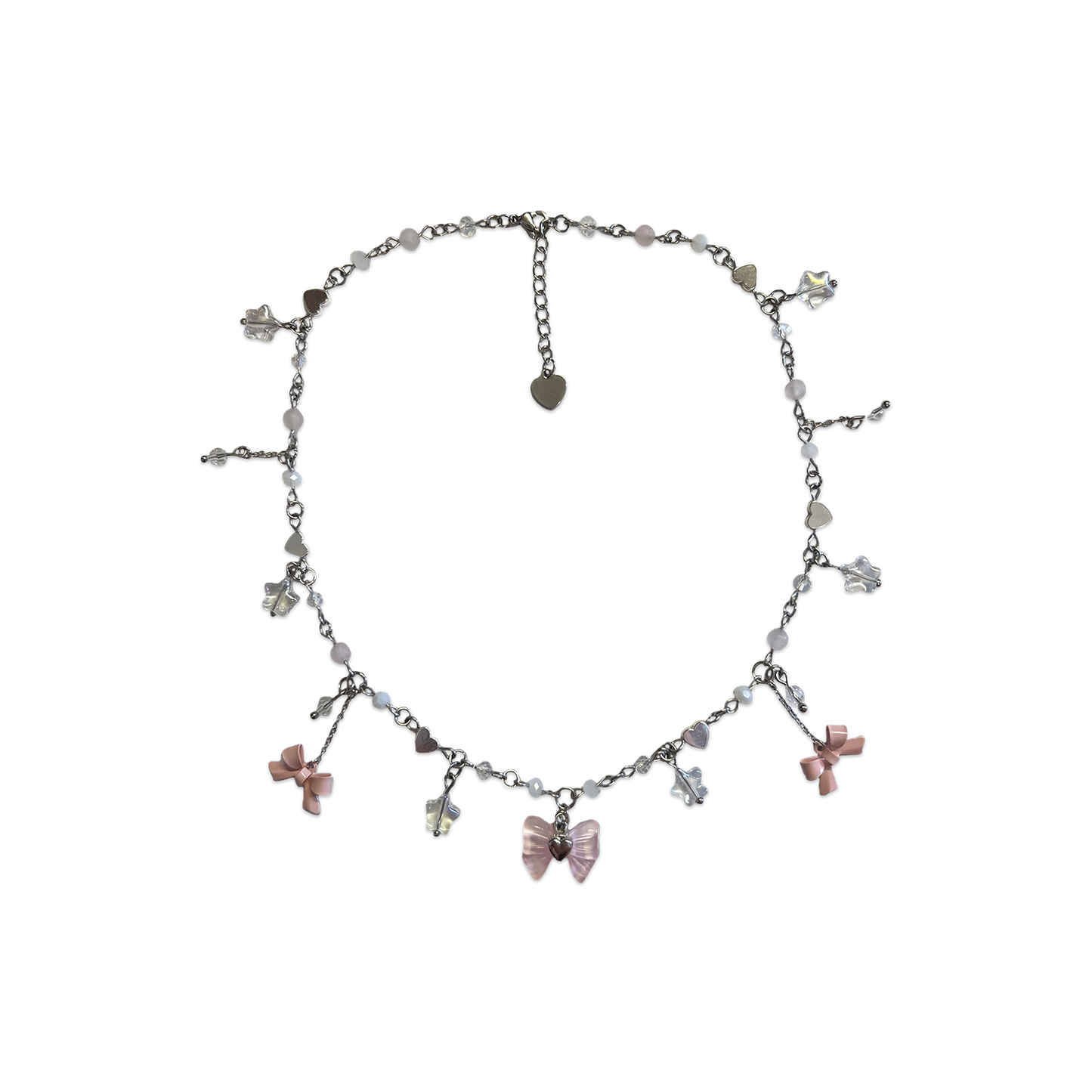 SHE'S SO COQUETTE { PINK } BOW NECKLACE