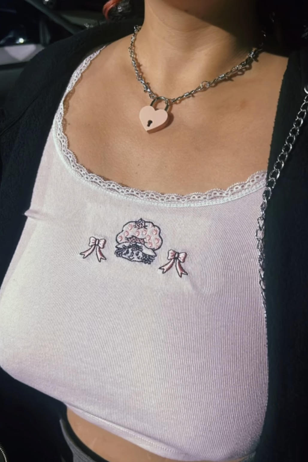 SOFT BUT DEADLY BARBED HEART NECKLACES { PINK HEART LOCKET }