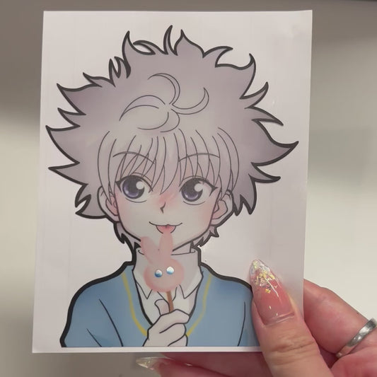 KILLUA EATING ICE CREAM VINYL STICKER { HxH }