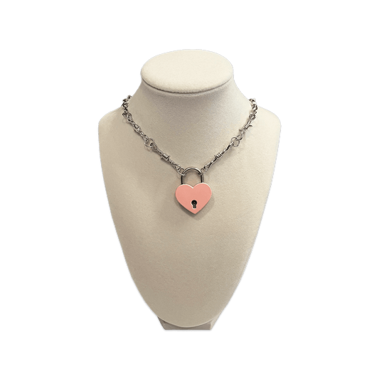 SOFT BUT DEADLY BARBED HEART NECKLACES { PINK HEART LOCKET } - Usagi x Usagi, LLC - Jewelry