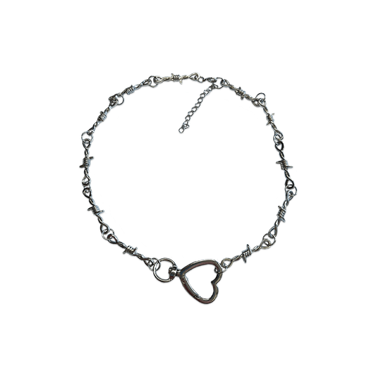 SOFT BUT DEADLY BARBED HEART NECKLACES { SILVER HEART HOOK } - Usagi x Usagi, LLC - Jewelry