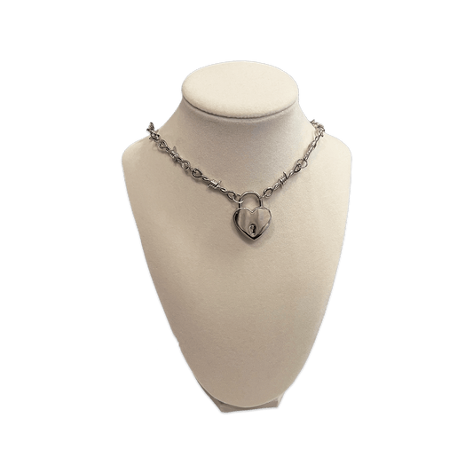 SOFT BUT DEADLY BARBED HEART NECKLACES { SILVER HEART LOCKET } - Usagi x Usagi, LLC - Jewelry