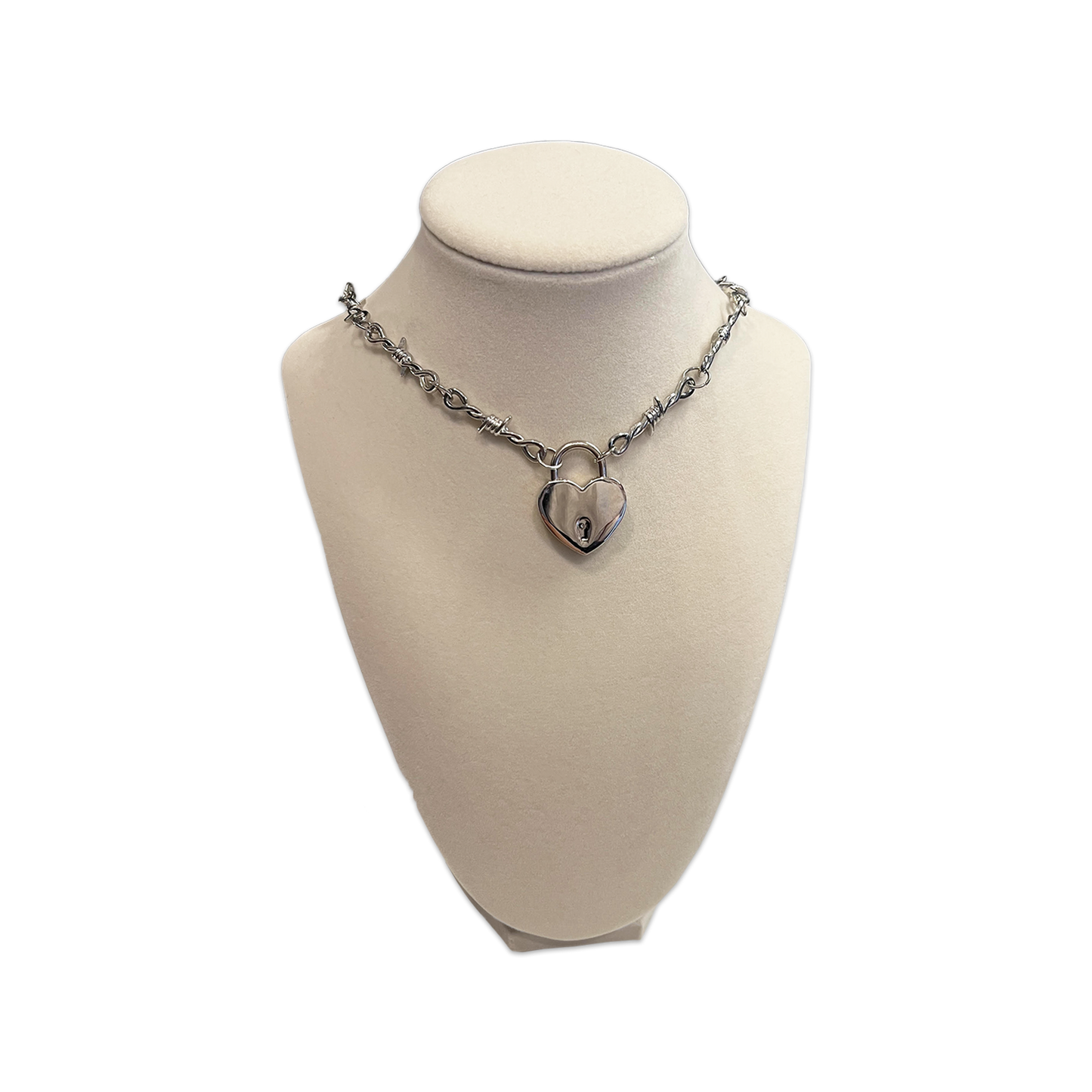 SOFT BUT DEADLY BARBED HEART NECKLACES { SILVER HEART LOCKET }