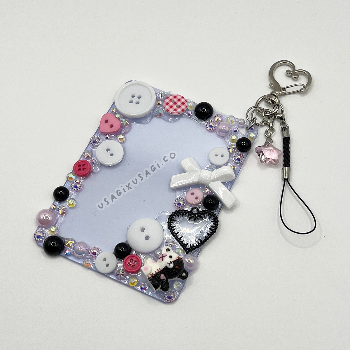SPOOPY STITCHED BEAR { PINK / BLACK } DECODEN TOPLOADER