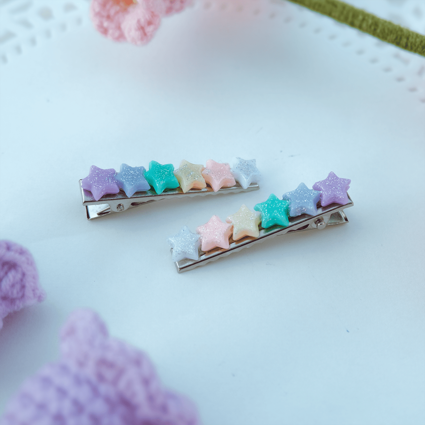 STARRY DREAMS HAIR CLIP { PASTEL RAINBOW } - Usagi x Usagi, LLC - Accessories