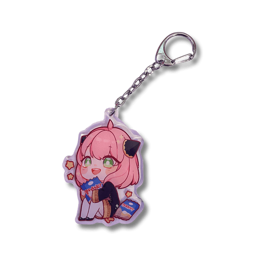 Usagi x Usagi Keychains ANYA WITH PEANUTS ACRYLIC KEYCHAIN ANYA WITH PEANUTS ACRYLIC KEYCHAIN