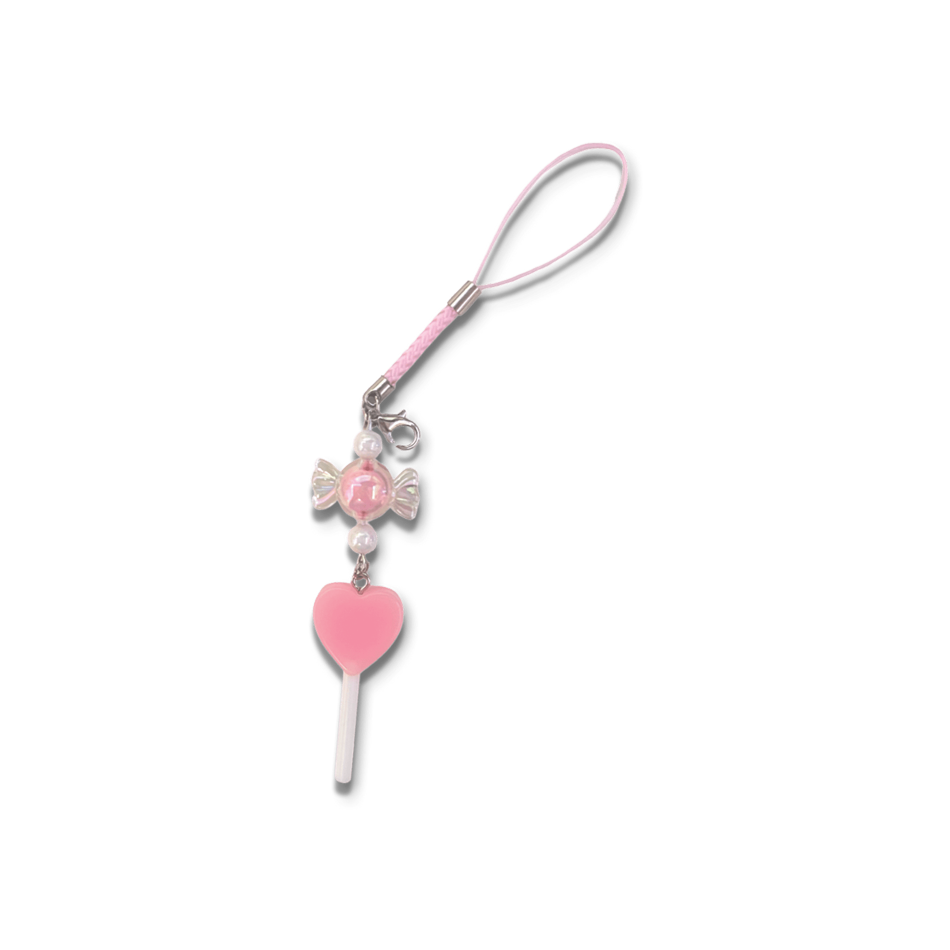 Usagi x Usagi Keychains SMALL Opaque Pink Lolli Braided Charm with Candy SWEET TREATS COLLECTION ♡ PINK SWEET TREATS COLLECTION ♡ PINK
