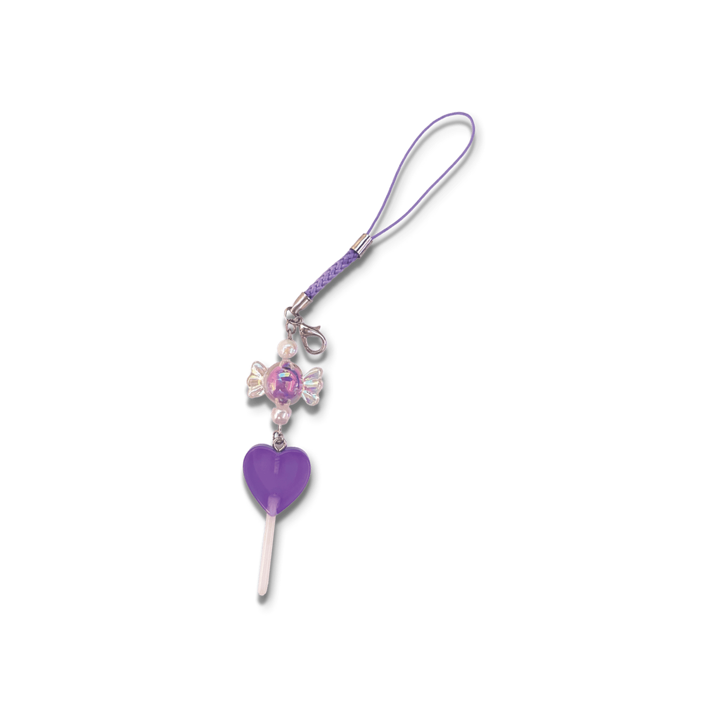 Usagi x Usagi Keychains SMALL Transparent Dark Purple Lolli Braided Charm with Candy SWEET TREATS COLLECTION ♡ PURPLE SWEET TREATS COLLECTION ♡ PURPLE