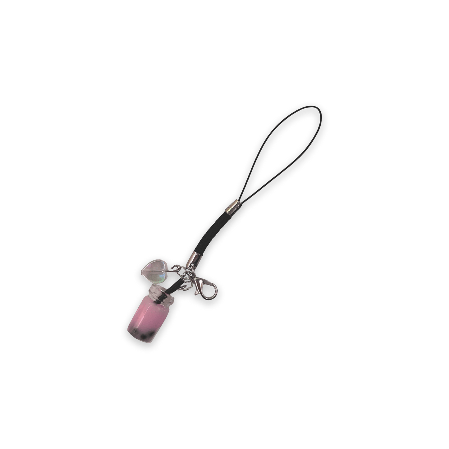 Usagi x Usagi Keychains STRAWBERRY MILK TEA (PINK) BOBA HEART CHARMS BOBA HEART CHARMS