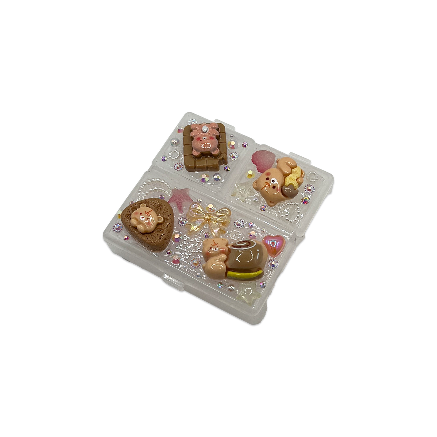 ESPRESSO BEAR DECODEN TRINKET BOX - 3 POCKET