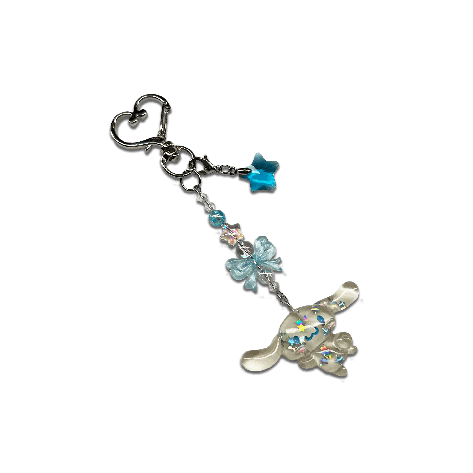 GLITTER DREAMY PUPPY SPECIALTY KEYCHAIN — kawaii Keychains by Usagi x Usagi, LLC, cute decorative accessory