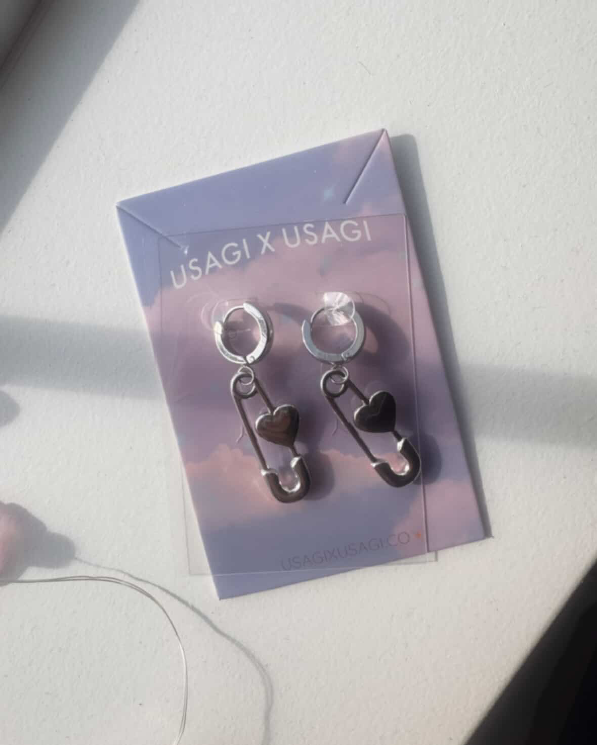 KEEPSAFE HEART SAFETY PIN EARRINGS
