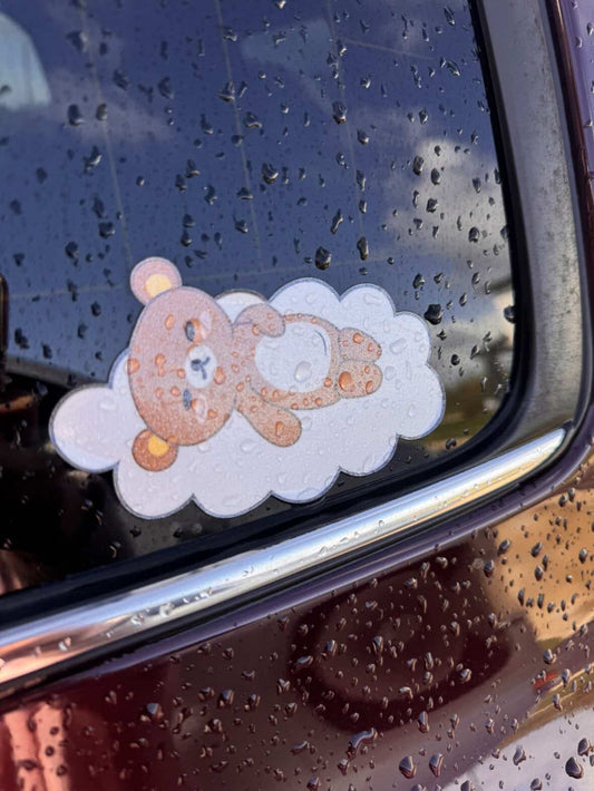SLEEPING KUMA VINYL STICKER - GLITTER FINISH