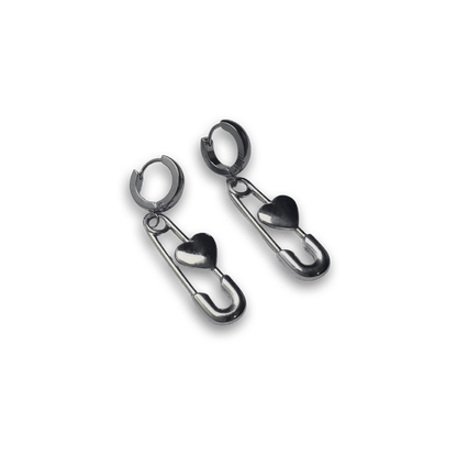 KEEPSAFE HEART SAFETY PIN EARRINGS - Usagi x Usagi, LLC - Jewelry