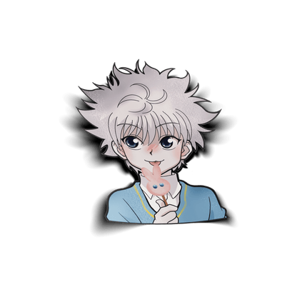 KILLUA EATING ICE CREAM VINYL STICKER { HxH } - Usagi x Usagi, LLC - Stickers