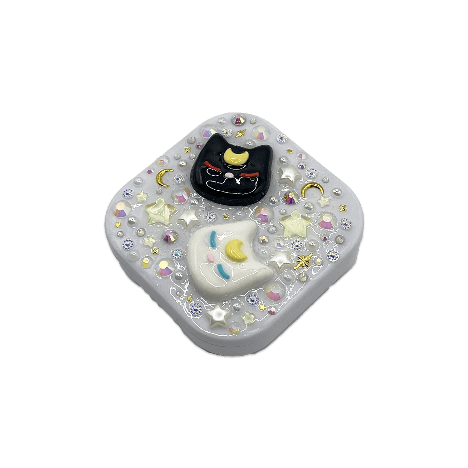MAGICAL KITTIES { @KELICOSTUDIO COLLAB } DECODEN SQUARE COMPACT MIRROR - Usagi x Usagi, LLC - Accessories