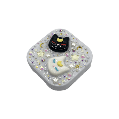 MAGICAL KITTIES { @KELICOSTUDIO COLLAB } DECODEN SQUARE COMPACT MIRROR - Usagi x Usagi, LLC - Accessories