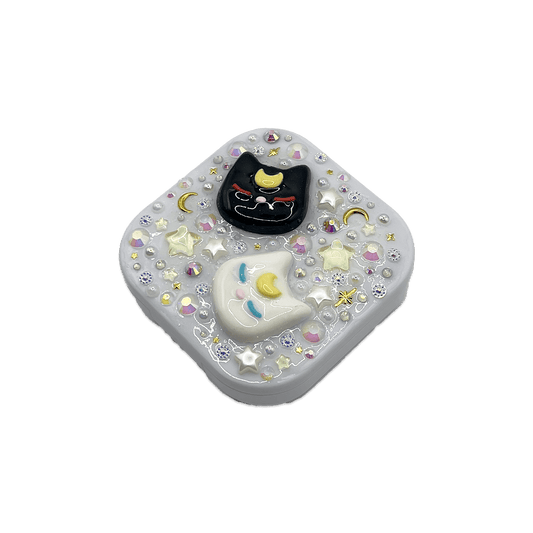 MAGICAL KITTIES { @KELICOSTUDIO COLLAB } DECODEN SQUARE COMPACT MIRROR - Usagi x Usagi, LLC - Accessories