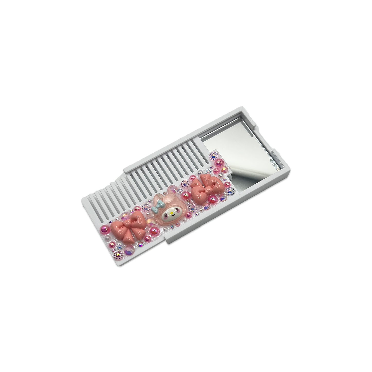 PINK MELO BUNNY DECODEN POCKET MIRROR COMB