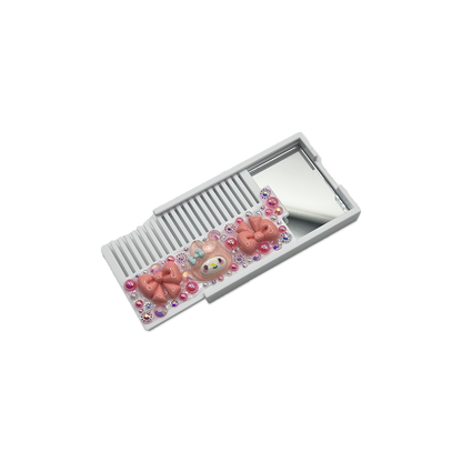 PINK MELO BUNNY DECODEN POCKET MIRROR COMB