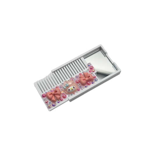 PINK MELO BUNNY DECODEN POCKET MIRROR COMB