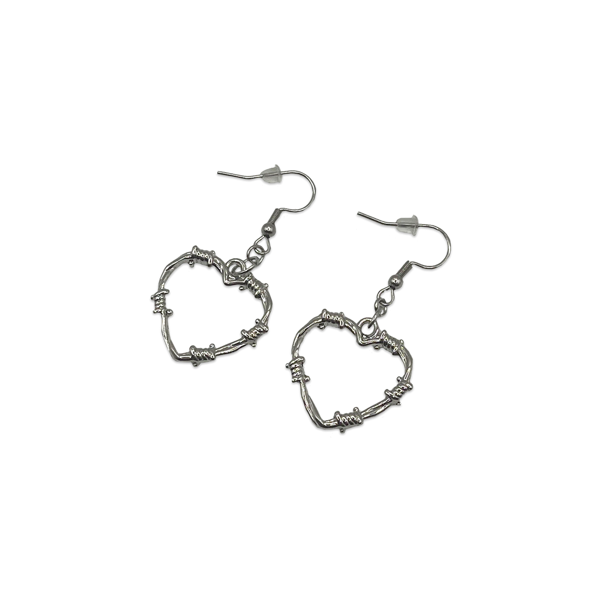 SOFT BUT DEADLY METAL HEART EARRINGS