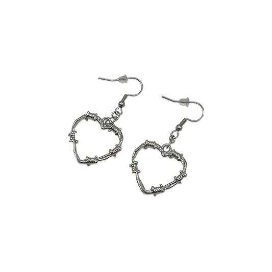 SOFT BUT DEADLY METAL HEART EARRINGS