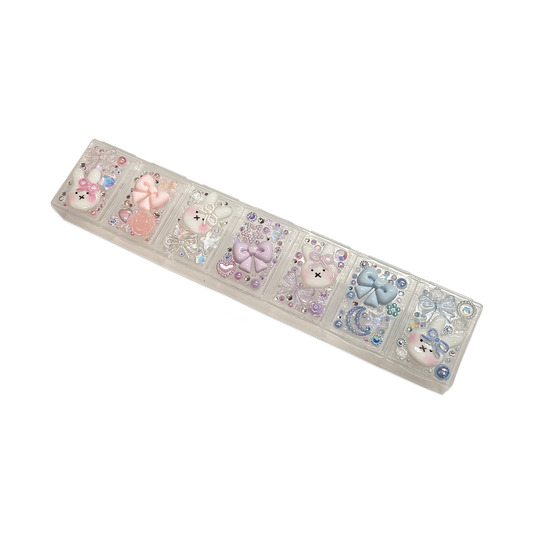 PASTEL BUNNY BOW DECODEN TRINKET BOX - WEEKLY ( 7 DAYS )