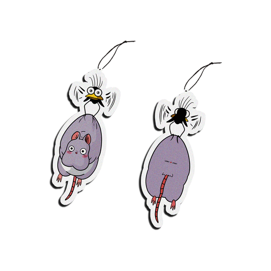 SPIRITED AWAY ( MOUSE & BIRD ) CAR AIR FRESHENER - BLACK ICE