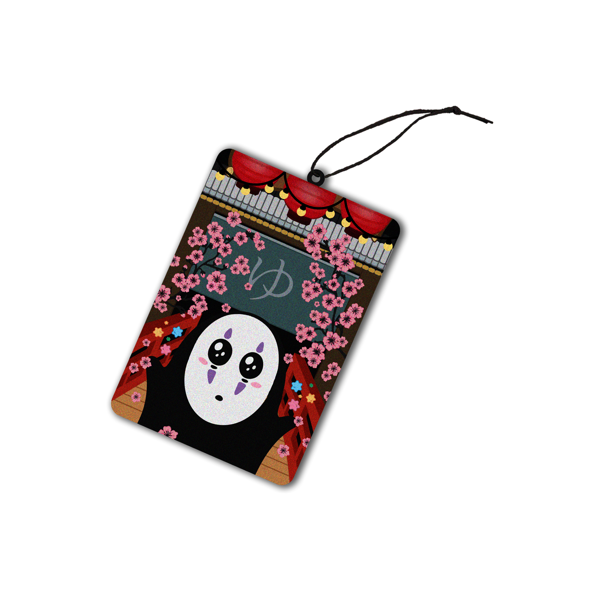 squash scented design featuring no face from spirited away air freshener, decorative hanging car accessory with fragrance.