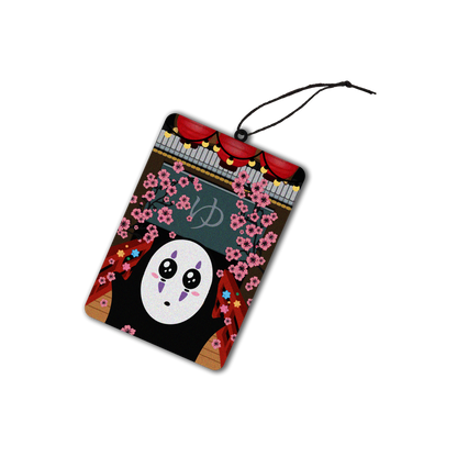 squash scented design featuring no face from spirited away air freshener, decorative hanging car accessory with fragrance.