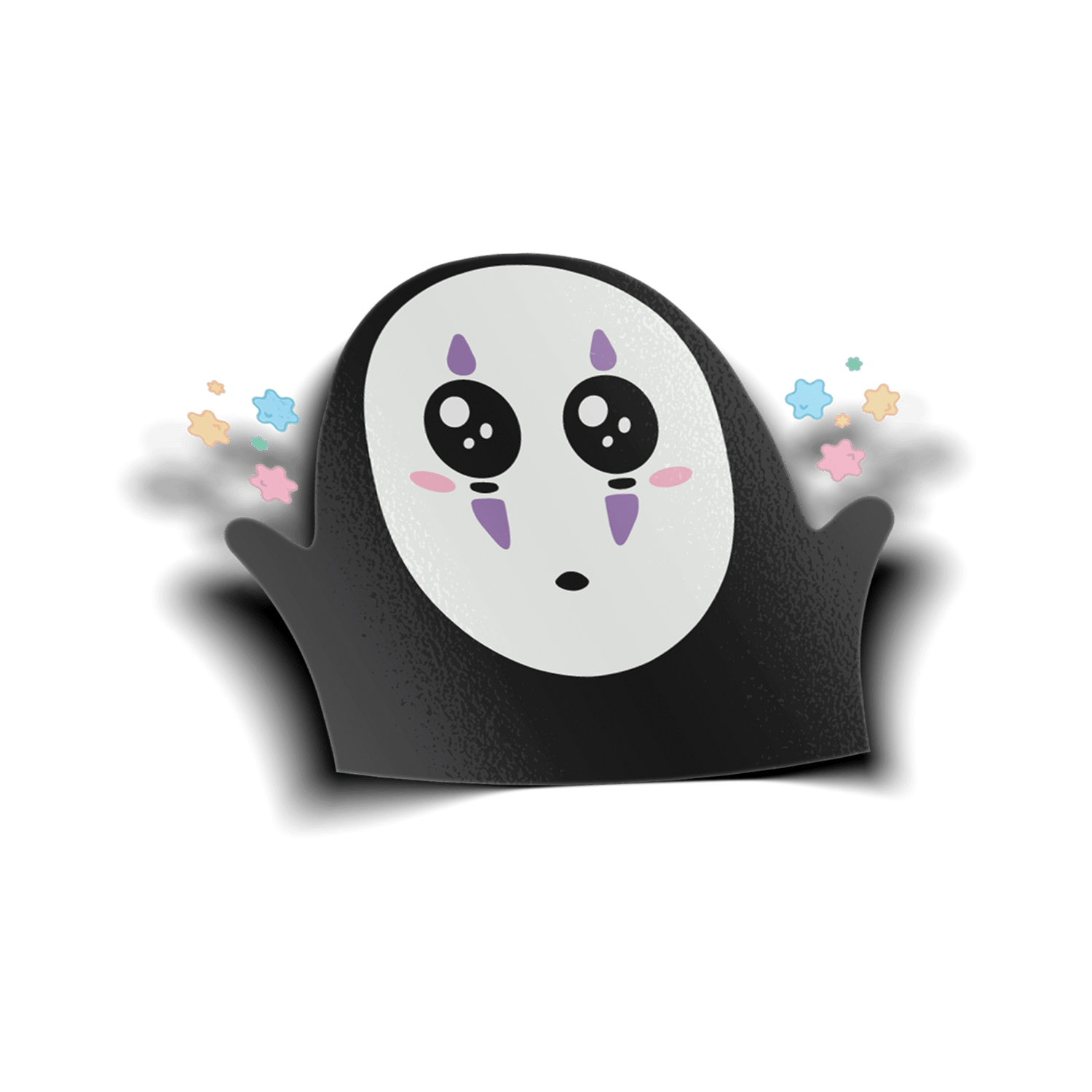 no face with glittery finish candies vinyl sticker, waterproof decorative sticker for laptops, water bottles, and cars.