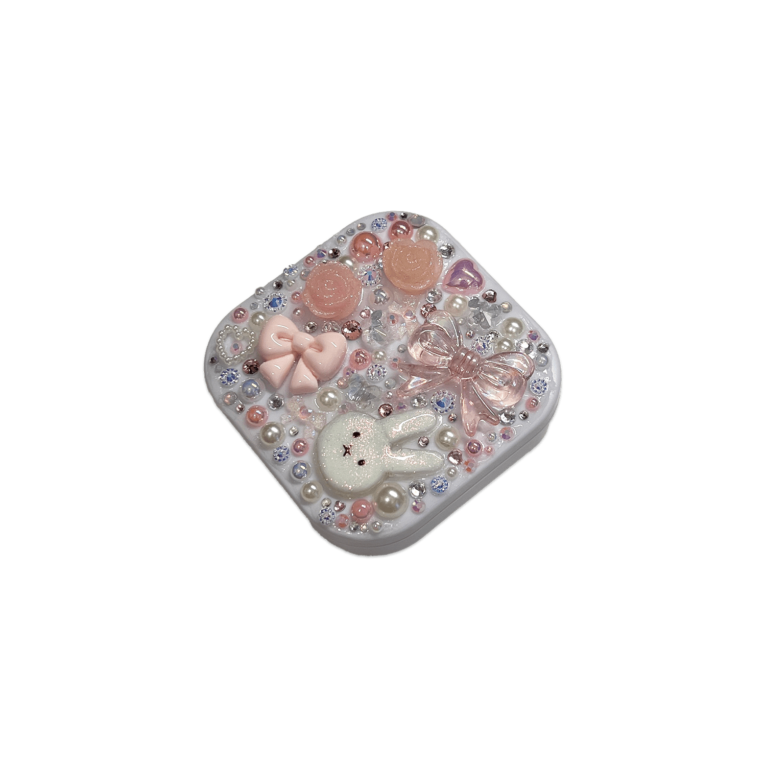 PINK MIFF BOW DECODEN SQUARE COMPACT MIRROR - Usagi x Usagi, LLC - Accessories