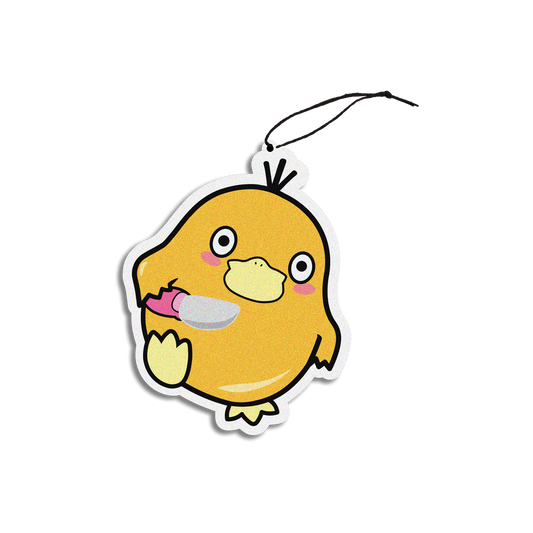DUCKY WITH KNIFE CAR AIR FRESHENER - BLACK ICE