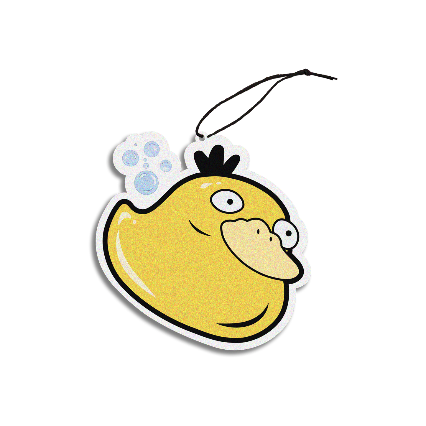 black ice scented design featuring rubber ducky air freshener, decorative hanging car accessory with fragrance.