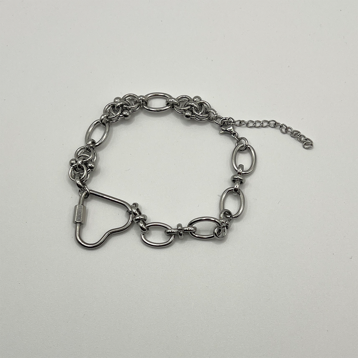 SOFT BUT DEADLY BARBED HEART BRACELET { STAINLESS STEEL } - HARD LOVE