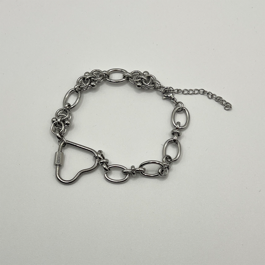SOFT BUT DEADLY BARBED HEART BRACELET { STAINLESS STEEL } - HARD LOVE