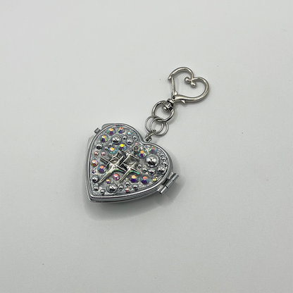 SOFT BUT DEADLY KIRA KIRA METAL HEART DECODEN MINI MIRROR KEYCHAIN