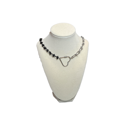 SOFT BUT DEADLY BARBED HEART NECKLACES { STAINLESS STEEL } - SPLIT HEARTS