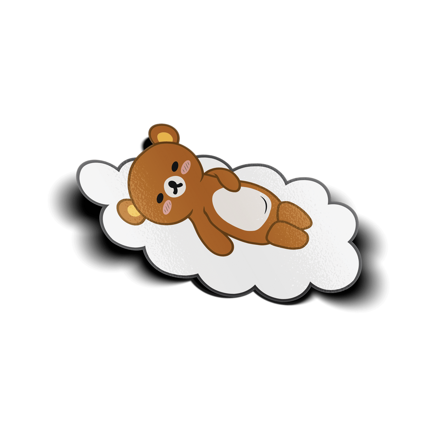 bear sleeping on cloud vinyl sticker, waterproof decorative sticker for laptops, water bottles, and cars.