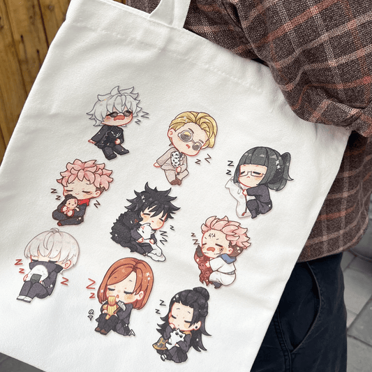 SLEEPY CURSED FRIENDS TOTE BAG - Usagi x Usagi, LLC - Accessories