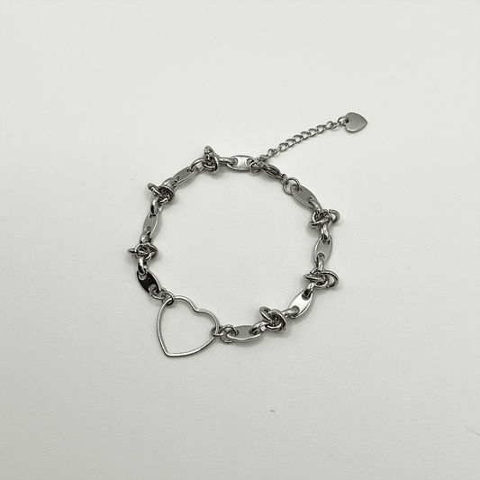 SOFT BUT DEADLY BARBED HEART BRACELET { STAINLESS STEEL } - SOFT HEARTS - Usagi x Usagi, LLC - Jewelry