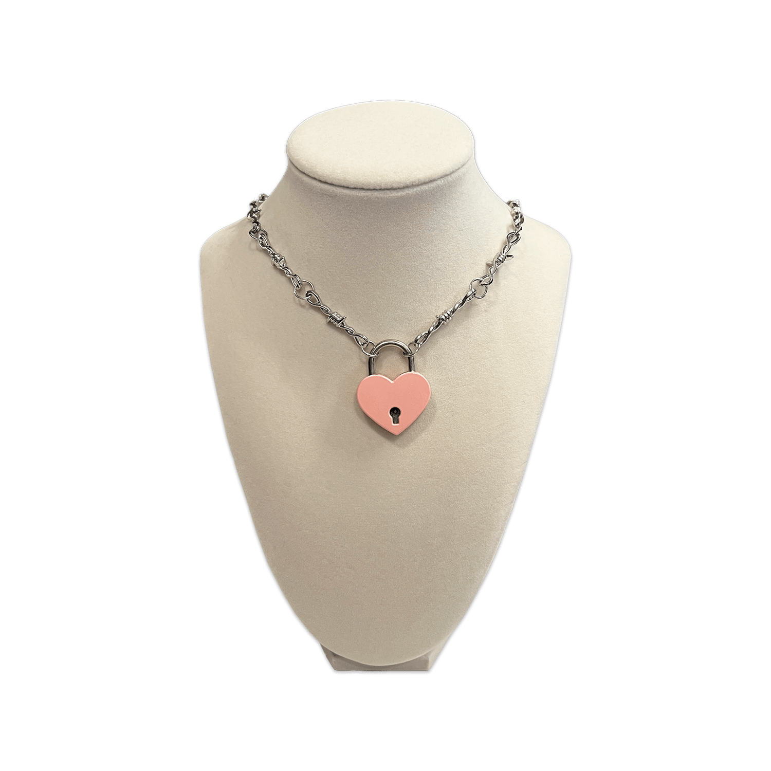 SOFT BUT DEADLY BARBED HEART NECKLACES { PINK HEART LOCKET } - Usagi x Usagi, LLC - Jewelry
