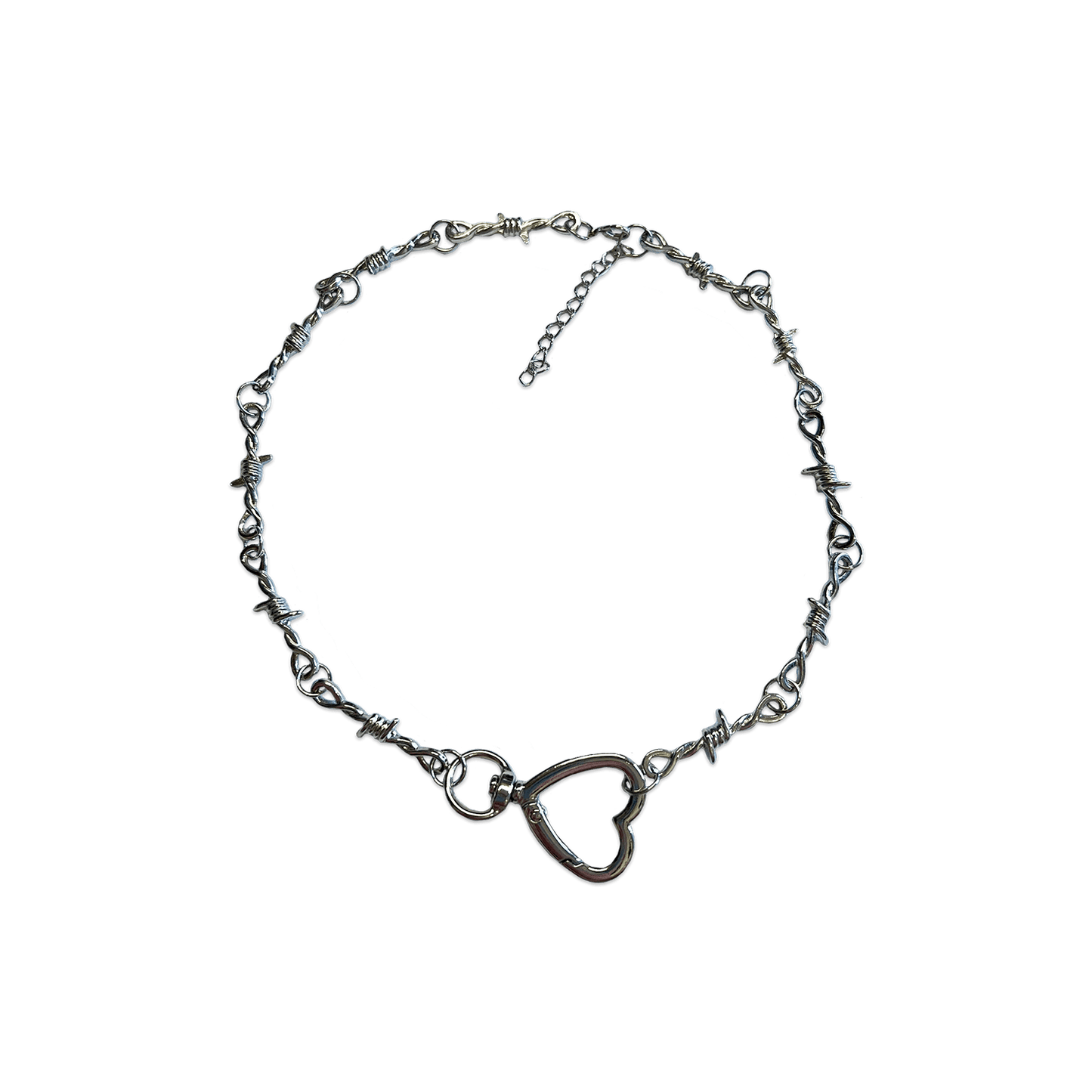 SOFT BUT DEADLY BARBED HEART NECKLACES { SILVER HEART HOOK } - Usagi x Usagi, LLC - Jewelry
