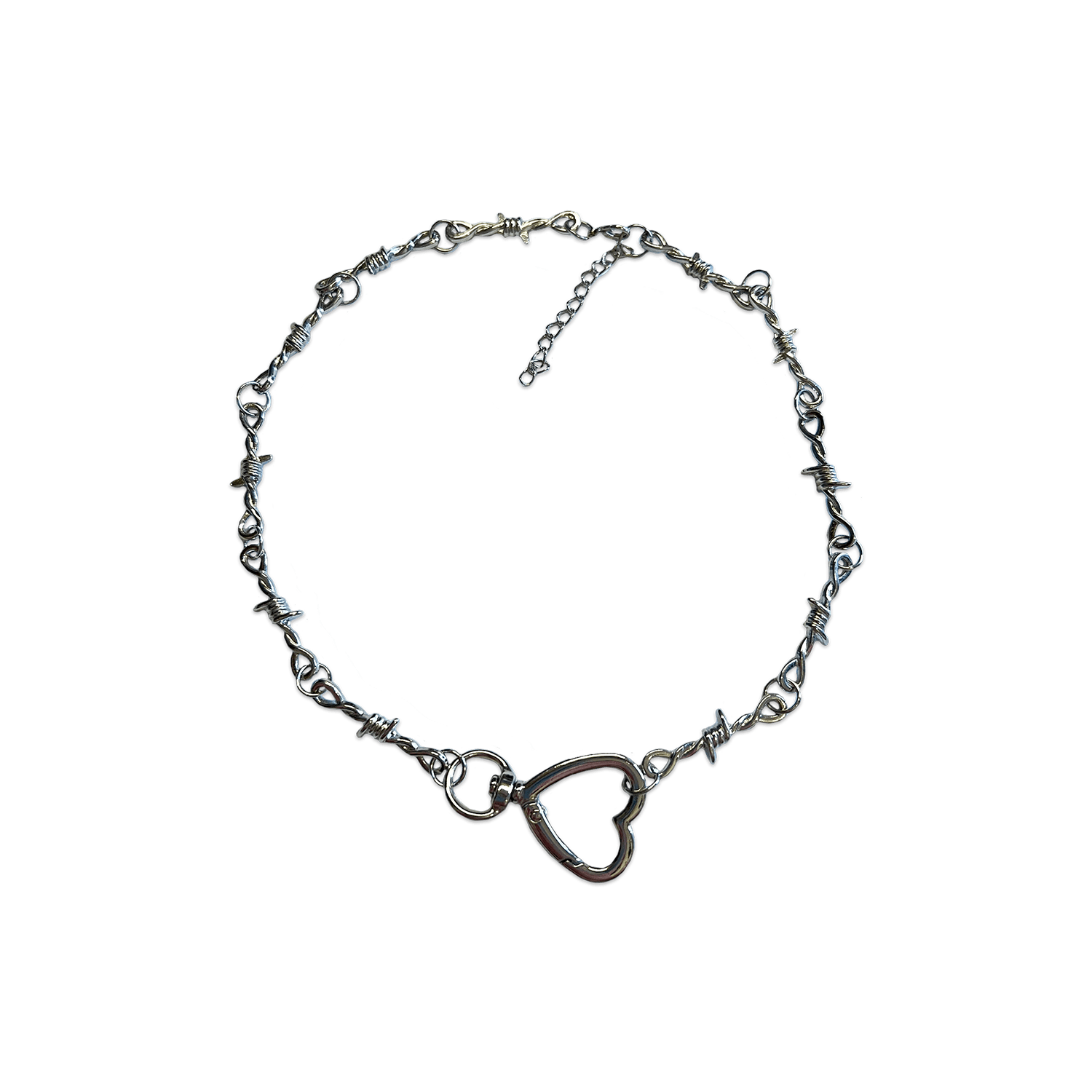 SOFT BUT DEADLY BARBED HEART NECKLACES { SILVER HEART HOOK } - Usagi x Usagi, LLC - Jewelry