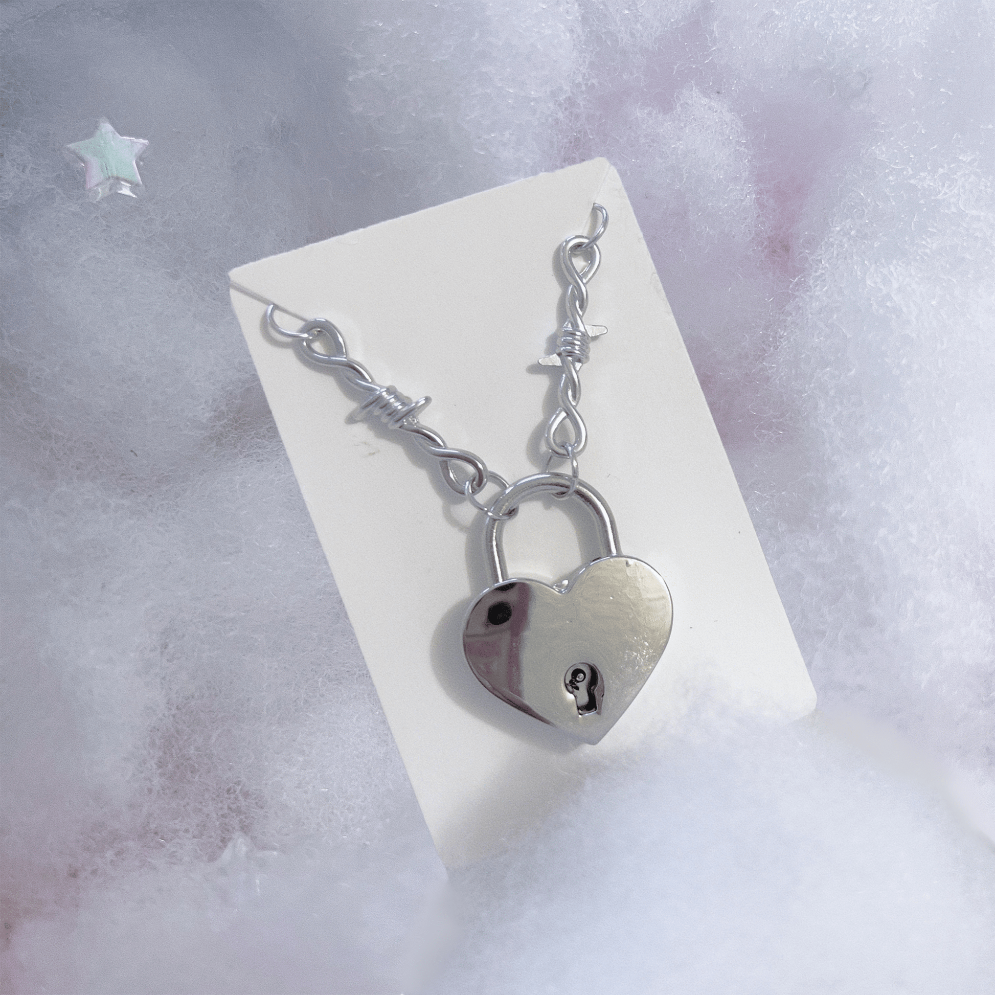 SOFT BUT DEADLY BARBED HEART NECKLACES { SILVER HEART LOCKET } - Usagi x Usagi, LLC - Jewelry