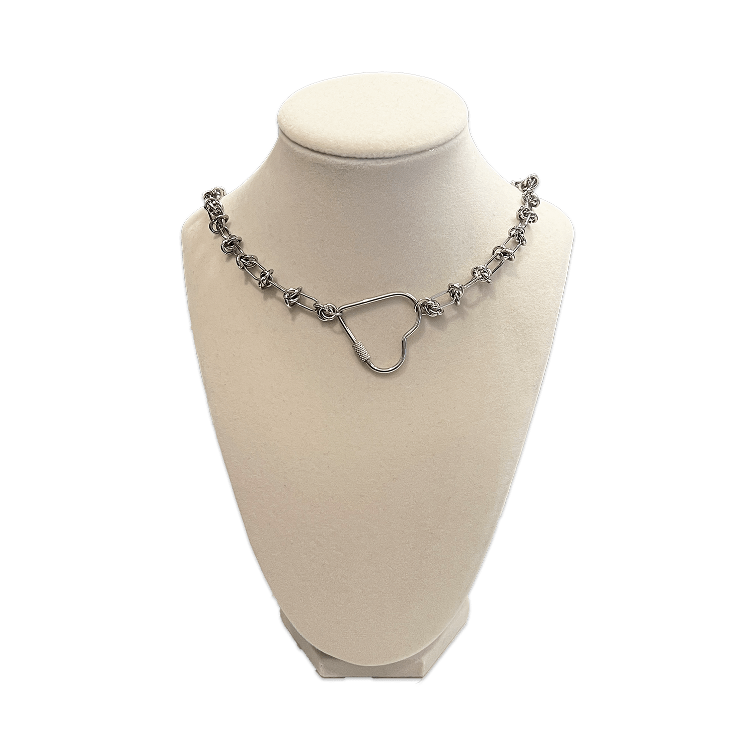 SOFT BUT DEADLY BARBED HEART NECKLACES { STAINLESS STEEL } - SOFT HEARTS - Usagi x Usagi, LLC - Jewelry