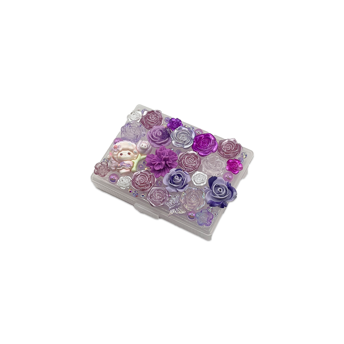 { SOFT ANGEL SHEEP SERIES } PURPLE ROSE GARDEN DECODEN TRINKET BOX - ADJUSTABLE POCKETS